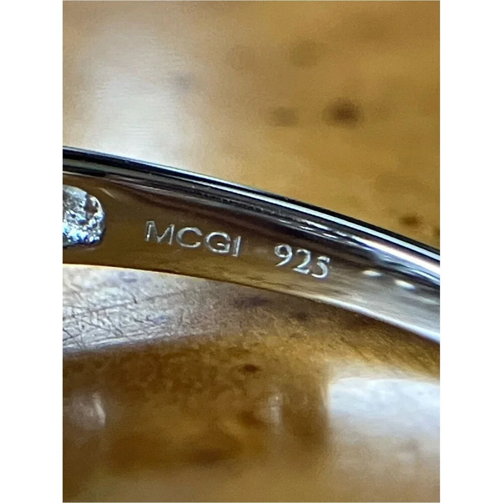 Genuine Aquamarine Sterling Silver Heart Ring Size 8.75
